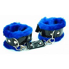 Синие наручники с мехом BDSM Light 710003ars 
