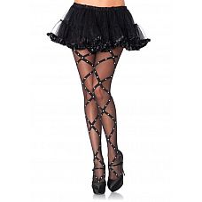 <strong>Колготки с ярким узором CONTRAST WOVEN PANTYHOSE</strong> <br />
Оригинальное белье с контрастным узором   на полупрозрачных колготках по всей длине есть имитация нашитых крест-накрест атласных лент с имитацией жемчужин.<div class="charTableblock"><div><span>Размер</span>: S (42-44); M (44-46); L (46-48)</div><div><span>Цвет</span>: черный</div><div><span>Производитель</span>: Leg Avenue, США</div><div><span>В наличии</span>: S-M-L, черный</div></div> Колготки с ярким узором CONTRAST WOVEN PANTYHOSE 
Оригинальное белье с контрастным узором   на полупрозрачных колготках по всей длине есть имитация нашитых крест-накрест атласных лент с имитацией жемчужин.
