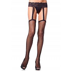 <strong>Колготки в виде пояса с чулками - Dupu, One Size, Черный</strong> <br />
Сочетание мелкой сеточки и черных, тонких кружевных резинок.<div class="charTableblock"> </div> Колготки в виде пояса с чулками - Dupu, One Size, Черный 
Сочетание мелкой сеточки и черных, тонких кружевных резинок.