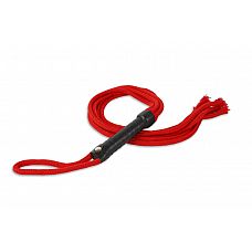 Красная верёвочная плеть-шестихвостка - 80 см. 
Яркий атрибут, который понравится любителям ролевых игр.