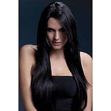 Темноволосый парик с косой чёлкой Amber 
Длинные черные волосы парика помогут создать образ соблазнительной и роковой красавицы, которая не знает отказа ни в жизни, ни в сексе.