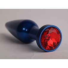 Анальная пробка металл 11,2х2,9см  синяя с красным 47197-1-MM 
"Металлическая пробка с ограничительным основанием для безопасного использования.