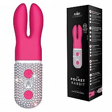 Розовый вибратор с ушками The Pocket Rabbit, украшенный кристаллами 
Безупречная секс-игрушка, которая понравится любой девушке! Выполнена из безопасного и нежного силикона в виде зайчих ушек.