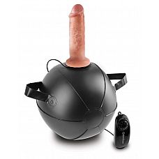 Мини-мяч с фаллической насадкой телесного цвета и вибрацией Vibrating Mini Sex Ball with 6  Dildo 
Надувной мяч, оснащенный съемной насадкой реалистиком, имеет твердое основание-фаллос с вибрацией, управляемой с выносного пульта, На основание при желании может быть надета насадка- реалистик.