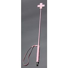 Стек Розовый окончание в виде креста 
Состоит из деревянной рукояти и хлыста из гибкой полимерной основы, оплетённых искусственной кожей.