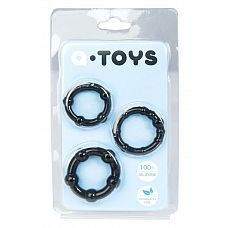 Набор из 3 чёрных эрекционных колец A-toys 
Эрекционные силиконовые кольца A-Toys для усиления эрекции и продления полового акта.