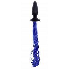 Чёрная анальная пробка с синим хвостом Unicorn Tails Blue 
Анальная пробка для возбуждающего и расслабляющего массажа интимных зон.
