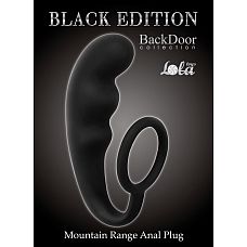 Анальный стимулятор с эрекционным кольцом Mountain Range Anal Plug Black 4218-01Lola 
