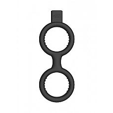   E-Stim Cock Ring with Ballstrap Black SH-ELC005BLK 
