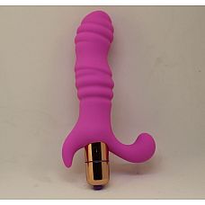 Розовый рельефный вибромассажёр для стимуляции точки G - 12 см. 
Вибростимулятор розового цвета с рельефной поверхностью и загнутым кончиком для наилучшей стимуляции.