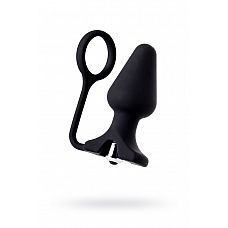 Чёрное эрекционное кольцо с анальной вибропробкой 
Это игрушка 3-в-1, делающая мужскую силу масштабнее, а удовольствие объёмнее.