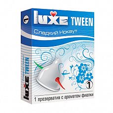 Презервативы Luxe Tween Сладкий нокаут Фиалка 
"Универсальный презерватив, обладающий одновременно высокой эластичностью и прочностью, что делает использование максимально безопасным.