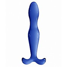 Синий стеклянный стимулятор Elegance - 18 см. 
Стеклянный стимулятор тёмно-синего цвета.