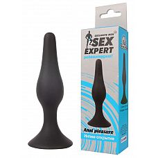 Чёрная анальная пробка Sex Expert - 9,5 см. 
Пополни свой сексуальный арсенал анальной втулкой от Sex Expert! Интимный аксессуар подарит яркие и незабываемые эмоции.