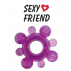 Фиолетовое эрекционное кольцо Sexy Friend  
Хотите стать настоящим мачо в постели? Тогда оригинальное эрекционное кольцо серии Sexy Friend - то, что вам нужно! Оно обеспечит продолжительную эрекцию и продлит интимную близость.