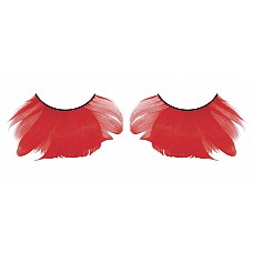 Ресницы красные  перья 
Потрясающие, захватывающие ресницы из мягких высококачественных перьев ручной обработки интенсивного красного цвета, очень густые.