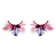 Ресницы красно-фиолетовые  перья 
Необычные и легкомысленные ресницы из мягких высококачественных перьев ручной обработки, волнующие, выполненные в красном и лиловом цвета.