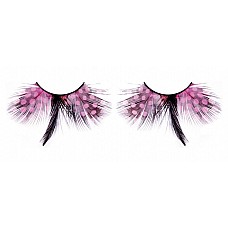 Ресницы розовые  перья 
Красивые ресницы из мягких высококачественных перьев ручной обработки с розовым рисунком в крапинку и темным элементом посередине.