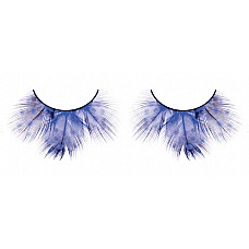 Ресницы голубые  перья 
Великолепные ресницы из мягких высококачественных перьев ручной обработки, расширяющиеся к верхнему краю, интенсивного синего цвета с рисунком в крапинку.