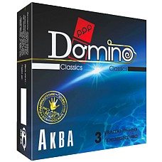 Презервативы Domino Аква №3 
Domino Аква №3 №Суперувлажненные универсальные презервативы, обладающие одновременно высокой эластичностью и прочностью, что делает использование максимально безопасным.