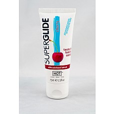 Смазка съедобная на водной основе Superglide со вкусом вишни 75мл 44115 
Съедобная смазка для орального секса со вкусом вишни<br>Производитель: <b>HOT Production</b><br/>