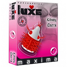 Презерватив LUXE Maxima "Конец света" 
Презервативы проверены электроникой, прошли лабораторные испытания, зарегистрированы Министерством Здравоохранения и имеют Сертификат Соответствия ГОСТ Р.