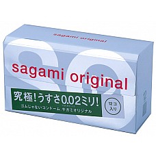 Презервативы Sagami Original 0.02 (12 шт.) 
В этой коробочке прячутся не просто ультратонкие кондомы, а 12 ночей, наполненных страстью, чувственностью и сказочным удовольствием. <br><br>
Презервативы толщиной всего 0,02 мм подарят вам не только защиту от ЗППП и предохранение от беременности. Но и естественные ощущения, забыть которые невозможно!
