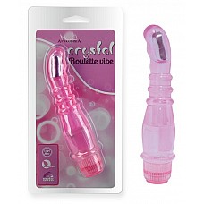 Розовый вибростимулятор точки G Crystal - 20,5 см. 
Необычная форма и изогнутый наконечник с вибропулей внутри для стимуляции точки Джи. Имеет различные режимы вибрации.которые плавно регулируются у основания секс-игрушки.