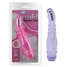 Фиолетовый вибростимулятор точки G Crystal - 20,5 см. 
Необычная форма и изогнутый наконечник с вибропулей внутри для стимуляции точки Джи. Имеет различные режимы вибрации.которые плавно регулируются у основания секс-игрушки.