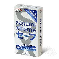  Презервативы Sagami Xtreme Ultrasafe с двойным количеством смазки - 10 шт.