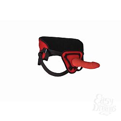 Shotsmedia  Deluxe Silicone Strap On 10 Inch Red Ouch! SH-OU207RED