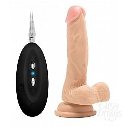   - Vibrating Realistic Cock 7  With Scrotum - 18 .