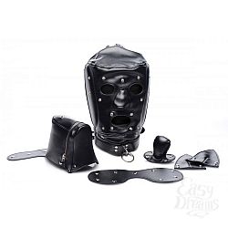  - Muzzled Universal BDSM Hood with Removable Muzzle