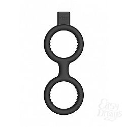 Shotsmedia   E-Stim Cock Ring with Ballstrap Black SH-ELC005BLK