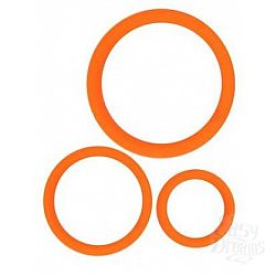  Набор из 3 эрекционных колец оранжевого цвета