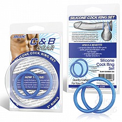Blueline, 
         SILICONE COCK RING SET BLM4005-BLU