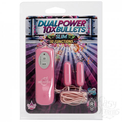  1: Doc Johnson,   10X Dual Power Bullets - Slim - Pink