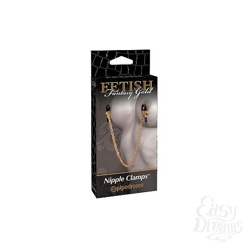  4  ׸      Gold Chain Nipple Clamps