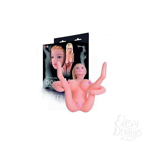 Фотография 1:  Надувная секс-кукла с реалистичной головой и поднятыми ножками