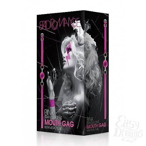  2 Shotsmedia  Pink Translucent Mouth Gag with Metal Tube SH-BAD003