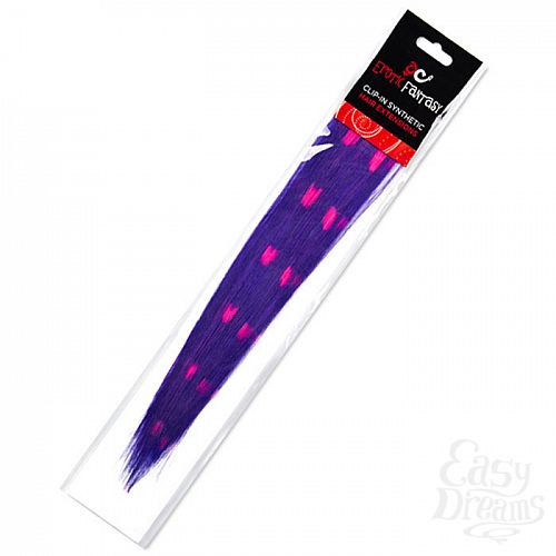 Фотография 1:  Цветные Clip-In локоны фиолетовые с розовыми сердечками