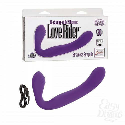 2     Rechargeable Silicone Love Rider Strapless Strap-On