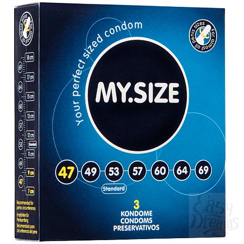 Фотография 1:  Презервативы MY.SIZE №3 Размер 47 - 3 шт.