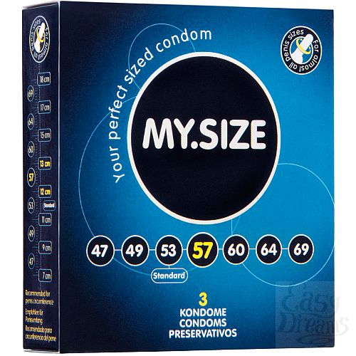 Фотография 1:  Презервативы MY.SIZE №3 Размер 57 - 3 шт.