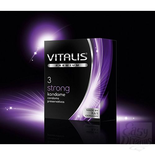 Фотография 1:  Презервативы с утолщенной стенкой VITALIS premium №3 Strong - 3 шт.