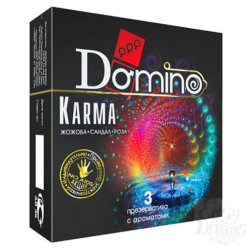 Фотография 1:  Ароматизированные презервативы Domino Karma - 3 шт.