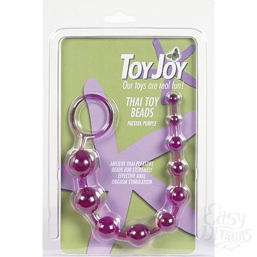 Фотография 1:  Анальный массажер шарики-цепочка фиолетовый (Toy Joy 9258)