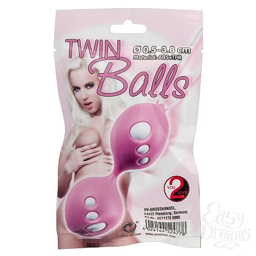 Фотография 2  Розовые вагинальные шарики Twin Balls