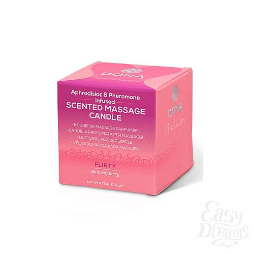  2 DONA   DONA Scented Massage Candle Flirty Aroma: Blushing Berry 135 