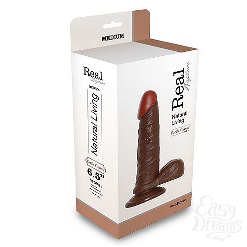  2   REALISTIC DILDO REAL RAPTURE BROWN 6.5   T4L-00700690